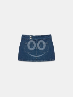 تنورة جينز قصيرة بخصر مرتفع وتفاصيل جيوب من متجر Styllana | High-Waisted Denim Mini Skirt — 2