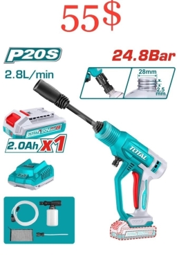Outils et matériaux de bricolage dans Tripoli - مضخة غسيل توتال 20 فولت لاسلكية مع بطارية وشاحن | Total 20V Cordless Pressure Washer Kit with Batter
