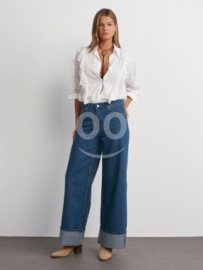 بنطلون جينز واسع بفتحة كاحل عريضة من متجر Styllana | Styllana Store Wide-Leg Jeans — 3
