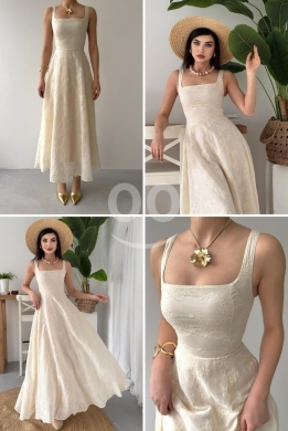 Vêtements, chaussures et accessoires dans Dahr el-Ain - فستان ماكسي مطرز بأسلوب "فينتج" راقٍ من متجر Styllana | Styllana Elegant Vintage-Inspired Dress