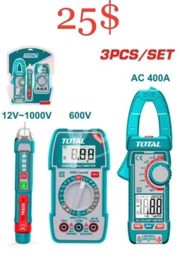 DIY Tools & Materials in Tripoli - طقم أجهزة فحص وقياس توتال 3 قطع احترافي | Total 3-Piece Professional Testing & Measuring Set