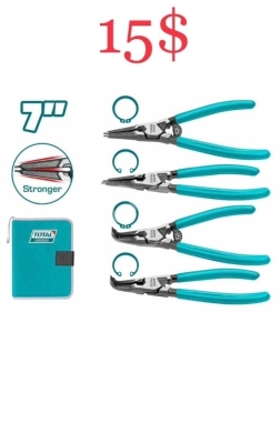 Outils et matériaux de bricolage dans Tripoli - طقم بنسات سيلبس توتال 4 قطع 7 إنش | Total 4-Piece 7-inch Circlip Pliers Set