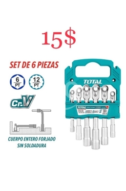 أدوات ومعدات منزلية في طرابلس - طقم مفاتيح بيب من توتال 6 قطع | Total 6-Piece L-Type Socket Wrench Set