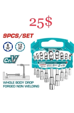 DIY Tools & Materials in Tripoli - طقم مفاتيح بيب من توتال 9 قطع | Total 9-Piece L-Type Socket Wrench Set