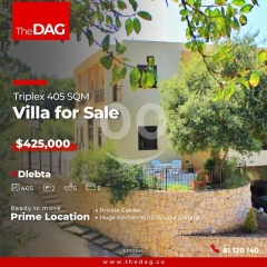 فيلا تريبلكس 405 مم للبيع في دلبتا مع حديقة خاصة | 405 SQM Triplex Villa for Sale Dlebta