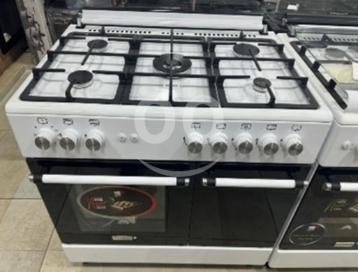 أدوات المطبخ في اشرفيه - فرن غاز أبيض 90 سم موديل 1005 مع فونت | 90 cm White Gas Oven Range 1005 Font
