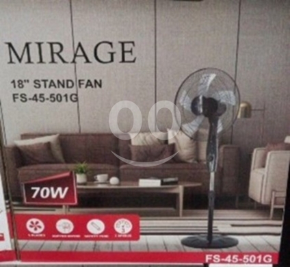 Heating & cooling appliances in Achrafieh - مروحة ستاند ميراج 18 بوصة محرك نحاس FS-45-501 | Mirage 18" Stand Fan Copper Motor