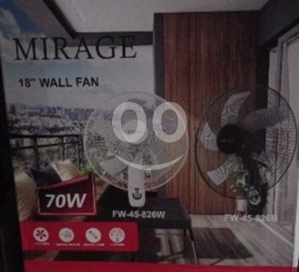 Heating & cooling appliances in Achrafieh - مروحة حائط ميراج 18 بوصة محرك نحاس FW-45-826 | Mirage 18" Wall Fan Copper Motor