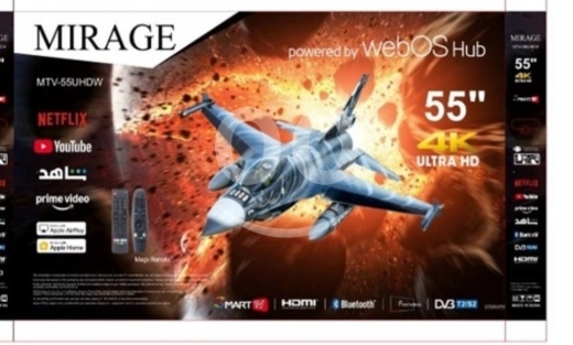 TV & videos in Achrafieh - تلفزيون ميراج سمارت 55 بوصة 4K WebOS بدون إطار | Mirage 55" Smart 4K TV WebOS Frameless