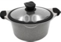 طقم طناجر كاسرول رمادي 3 قطع مع غطاء زجاجي | Casserole Cooking Pot Set 3Pcs Grey — 2