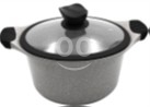 طقم طناجر كاسرول رمادي 3 قطع مع غطاء زجاجي | Casserole Cooking Pot Set 3Pcs Grey — 3