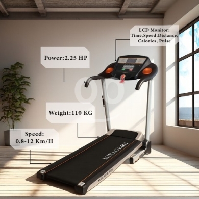 Sports, Leisure & Travel in Achrafieh - جهاز مشي كهربائي ميراج 2.25 حصان يتحمل 110 كغ | Mirage Treadmill 2.25 HP 110 KG