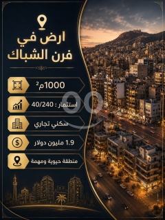 ارض استثمارية للبيع في فرن الشباك - موقع استراتيجي | Prime Land in Furn El Chebbak