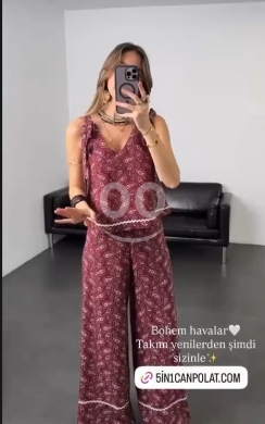 Vêtements, chaussures et accessoires dans Dahr el-Ain - طقم بوهيمي عنابي قطعتين بنقشة بيزلي من Styllana مقاس S-M | Burgundy 2-Piece Bohemian Paisley Set