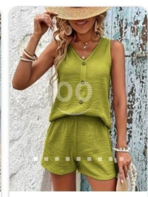 Vêtements, chaussures et accessoires dans Dahr el-Ain - طقم صيفي قطعتين توب وشورت زيتوني فاتح مقاس S-M | Light Olive Green 2-Piece Summer Shorts Set