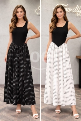 Vêtements, chaussures et accessoires dans Dahr el-Ain - فستان ماكسي منقط قطعتين وهمية من Styllana مقاس S-L | Elegant Polka Dot Maxi Dress Styllana