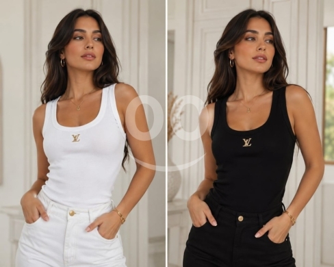 Clothes, Footwear & Accessories in Dahr el-Ain - توب كت مضلع ناعم من Styllana مع تفصيل معدني ذهبي | Chic Ribbed Tank Top Styllana