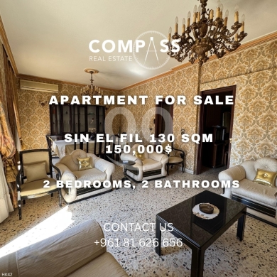 Apartments for sale in Sin El Fil - شقة مفروشة للبيع في سن الفيل 133 م2 موقع مميز | Furnished 133 SQM Apartment for Sale in Sin El Fil