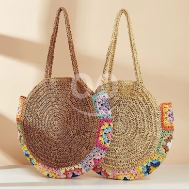 Clothes, Footwear & Accessories in Baabda - حقيبة كتف قش دائرية بوهو مميزة | Colorful Round Boho Straw Bag starting from 10$