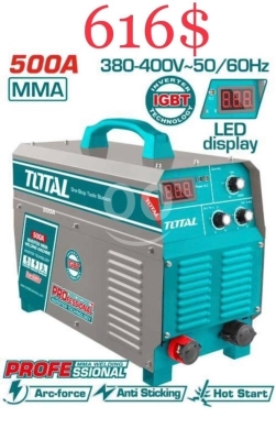 DIY Tools & Materials in Tripoli - ماكينة لحام إنفيرتر توتال 500 أمبير صناعية ثلاثية الطور | Total Inverter MMA Welding Machine 500A
