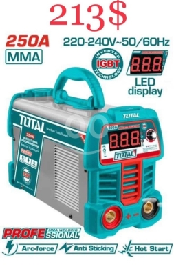 DIY Tools & Materials in Tripoli - ماكينة لحام إنفيرتر توتال 250 أمبير احترافية | Total Inverter MMA Welding Machine 250A