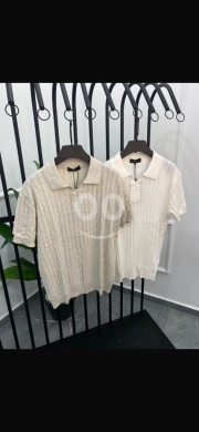 Vêtements, chaussures et accessoires dans Akkar el-Atika - قميص بولو رجالي تريكو صيفي مضلع بياقة كلاسيكية راقية | Men&#039;s Ribbed Knit Summer Polo Shirt