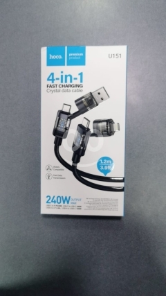 كابل شحن سريع 4 في 1 لكافة أنواع الهواتف | 4-in-1 Fast Charging Cable for All Phones