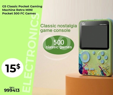 Gaming Console & Accessories in Beirut City - أتاري محمول G5 كلاسيك ريترو صغير مدمج 500 لعبة منوعة | G5 Classic Retro Mini Pocket Gaming Console