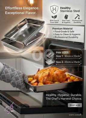 Kitchen appliances in Beirut City - صواني فرن ستانلس ستيل عالية الجودة متوفرة بمقاسين | High Quality Stainless Steel Oven Trays