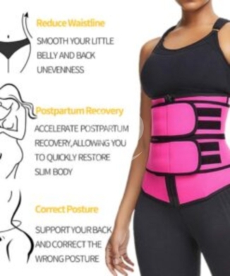 Health & Beauty in Beirut City - مشد حراري رياضي مزدوج لتنحيف الخصر ودعم الظهر | Double Velcro Neoprene Waist Trainer Corset