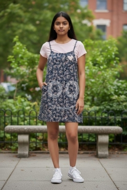 Vêtements, chaussures et accessoires dans Tripoli - فستان بناتي كاجوال بنقشة ورود مع تيشيرت زهري | Girls Floral Pinafore Dress with Pink T-Shirt