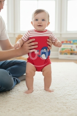 Clothes, Footwear & Accessories in Tripoli - سالوبيت بناتي قطن صيفي مريح بلون أحمر ونقشة لطيفة | Baby Girls Red Plaid Summer Cotton Onesie