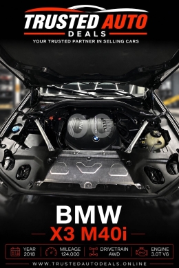 بي إم دبليو X3 M40i موديل ٢٠١٨ كارفاكس نظيف | 2018 BMW X3 M40i M-Performance 124k Miles — 7