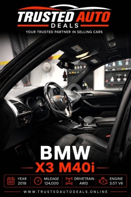 بي إم دبليو X3 M40i موديل ٢٠١٨ كارفاكس نظيف | 2018 BMW X3 M40i M-Performance 124k Miles — 2