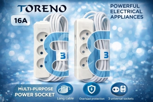 Other home appliances in Abou Samra - وصلة كهرباء تورينو 3 منافذ بقوة 16 أمبير مع حماية | Toreno 3-Way Multi-Purpose Power Socket