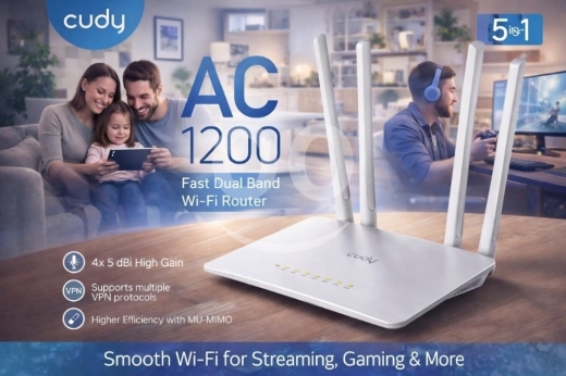 Computers Parts & Software Accessories dans Abou Samra - راوتر جودي AC1200 ثنائي الموجة فائق السرعة 5 في 1 | Cudy AC1200 Fast Dual Band Wi-Fi Router