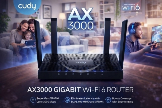 Computers Parts & Software Accessories in Abou Samra - راوتر جودي AX3000 جيجابت واي فاي 6 فائق السرعة | Cudy AX3000 Gigabit Wi-Fi 6 Router