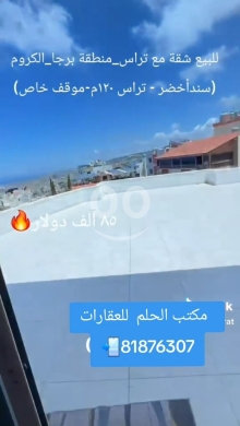 Apartments for sale in Barja - شقة مفروشة للبيع منطقة برجا الكروم الطريق العام