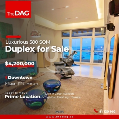 Apartments for sale in Achrafieh - Luxurious 580 SQM Duplex for Sale in Downtown دوبلكس للبيع