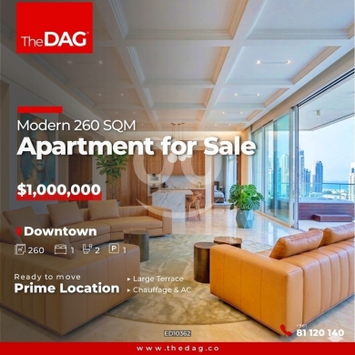 Apartments for sale in Achrafieh - Modern 260 SQM Apartment for Sale in Downtown شقة للبيع