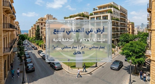 Lands for sale in Saifi - أرض مميزة للبيع في منطقة الصيفي بيروت 279م&sup2; | Prime Land for Sale in Saifi Beirut 279 sqm