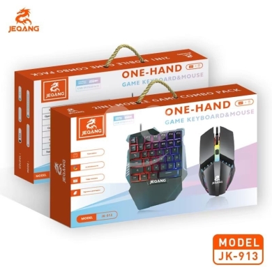 Gaming Console & Accessories dans Achrafieh - كيبورد وماوس قيمينج JK-913 إضاءة RGB يد واحدة | Gamer Mouse + One-Handed Keyboard RGB Kit