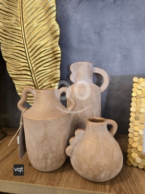 Other home furniture in Tripoli - طقم فازات سيراميك ريفي بتصميم يوناني قديم ٣ قطع | Premium 3-Piece Rustic Ceramic Vase Set