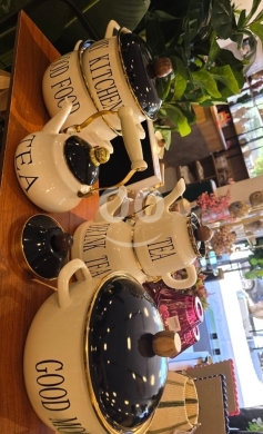 مطبخ في طرابلس - طقم طناجر وغلايات إينامل فاخر بتصميم مودرن ريفي | Premium Enamel Cookware and Kettle Set