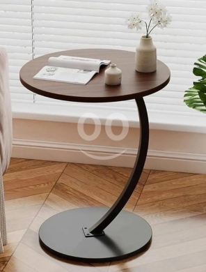 طاولة جانبية خشبية مودرن بتصميم انسيابي ذكي | Premium Modern Wooden Side C-Table — 2