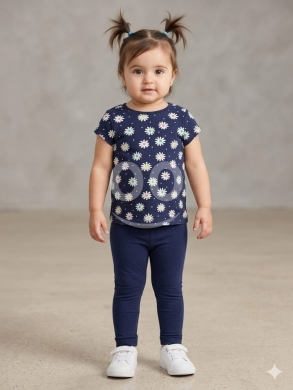 Vêtements, chaussures et accessoires dans Tripoli - طقم بناتي كحلي تيشيرت زهور وليجن مريح عمر 5 سنوات | Girls Navy Floral Tee &amp; Leggings Set 5Y