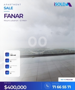 160 m2 apartment+ terrace- open sea view 4sale in Fanar
