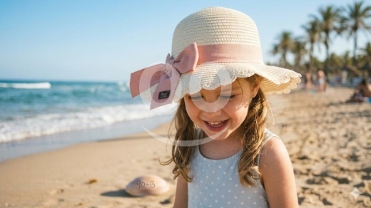 قبعة (طاقية) قش بناتي صيفية أنيقة مزينة بالزهور والتول | Elegant Girls' Summer Straw Hat … — 2