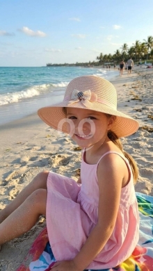 قبعة (طاقية) قش بناتي صيفية أنيقة مزينة بالزهور والتول | Elegant Girls' Summer Straw Hat … — 4