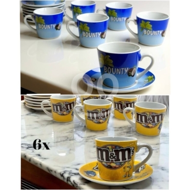 Kitchen in Adonis - طقم فناجين قهوة سيراميك ملون مع صحون بتصاميم عصرية | Colorful Ceramic Coffee Cup &amp; Saucer Set with M